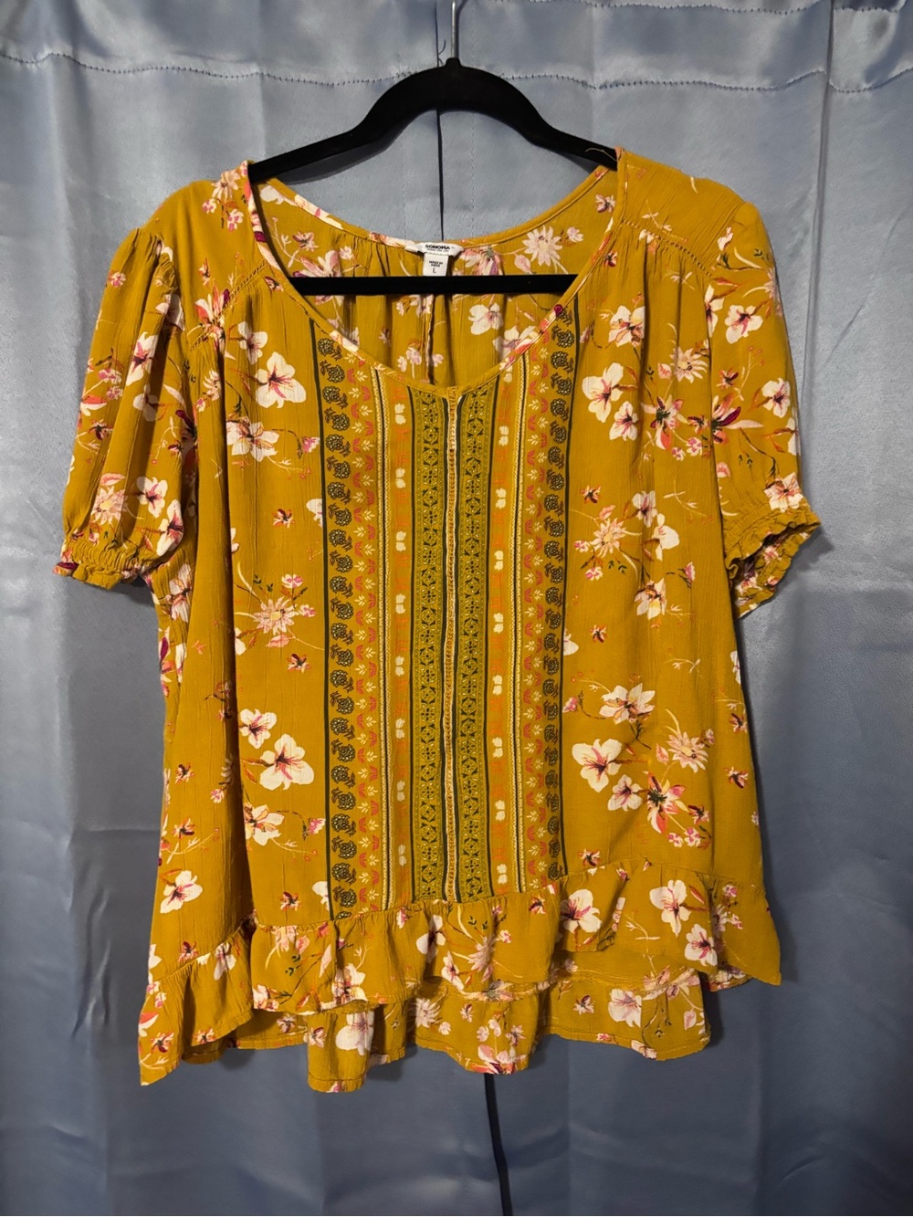 Sonoma Mustard Floral Top